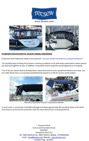 Bimini Conversion Brochure 1