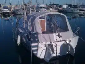 First 25.7 Sprayhood and Cockpit enclosure rear view