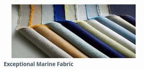 Premium Sunbrella marine fabric used for boat covers, providing superior durability and UV protection.