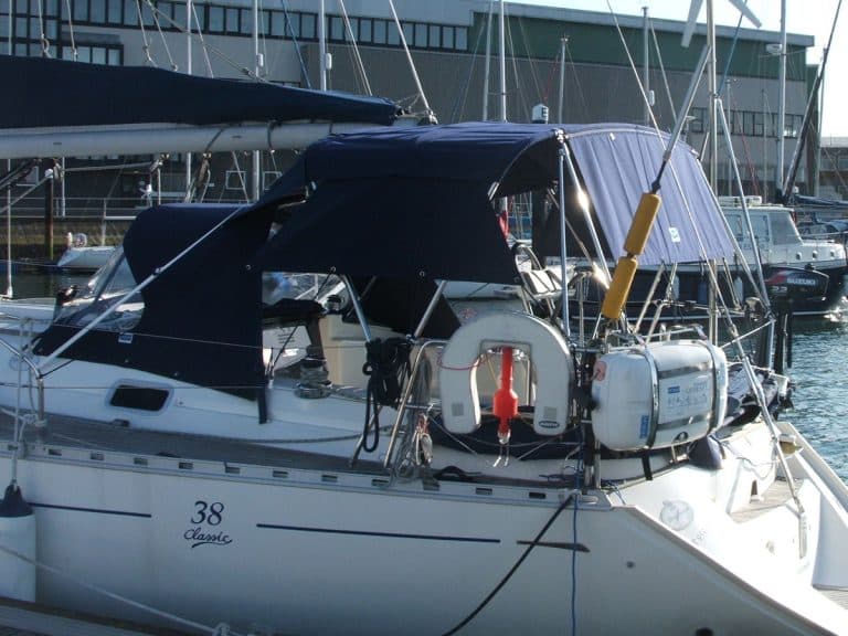 Dufour 38 Classic Bimini and Connection Panel