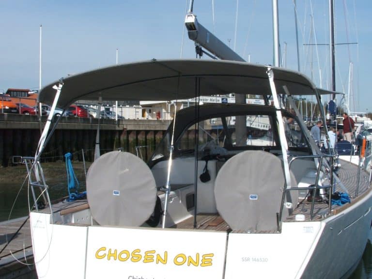Dufour 45 Performance Helm Bimini and Bimini Extension