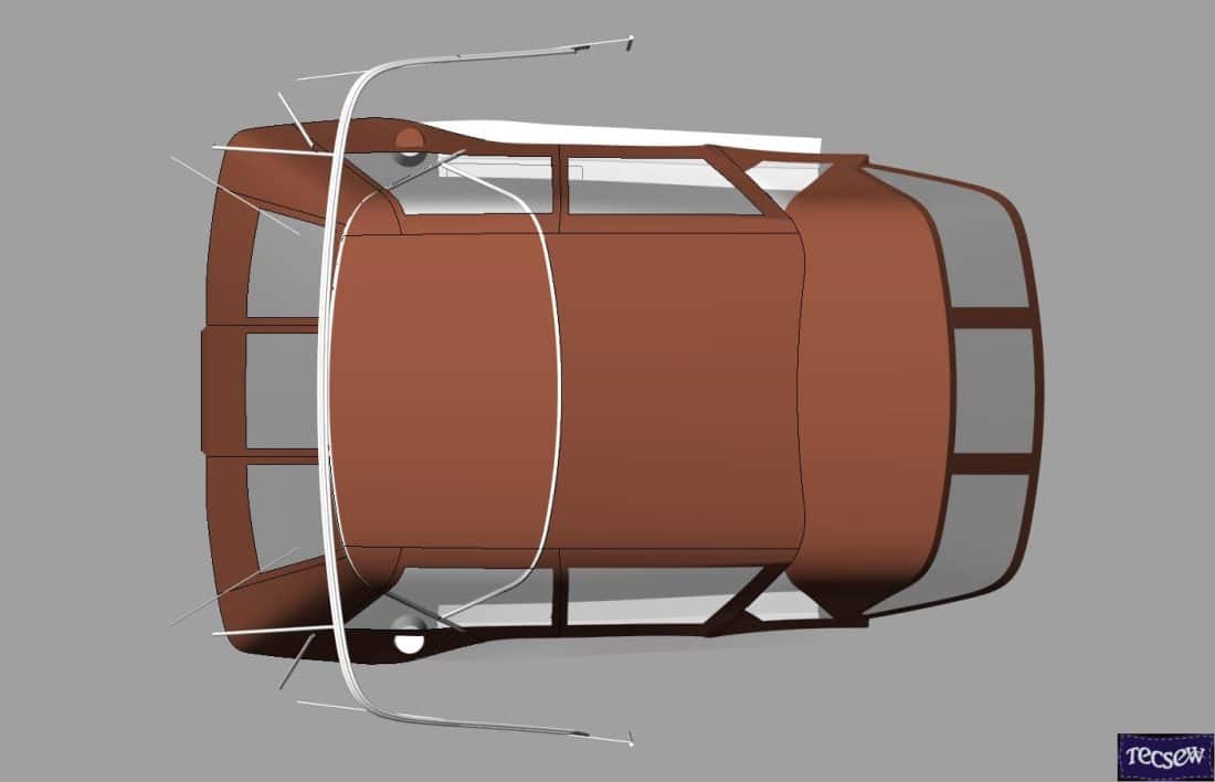 Jeanneau 53 Cockpit Enclosure fitted to Dolphin Sails Sprayhood, 3D CAD