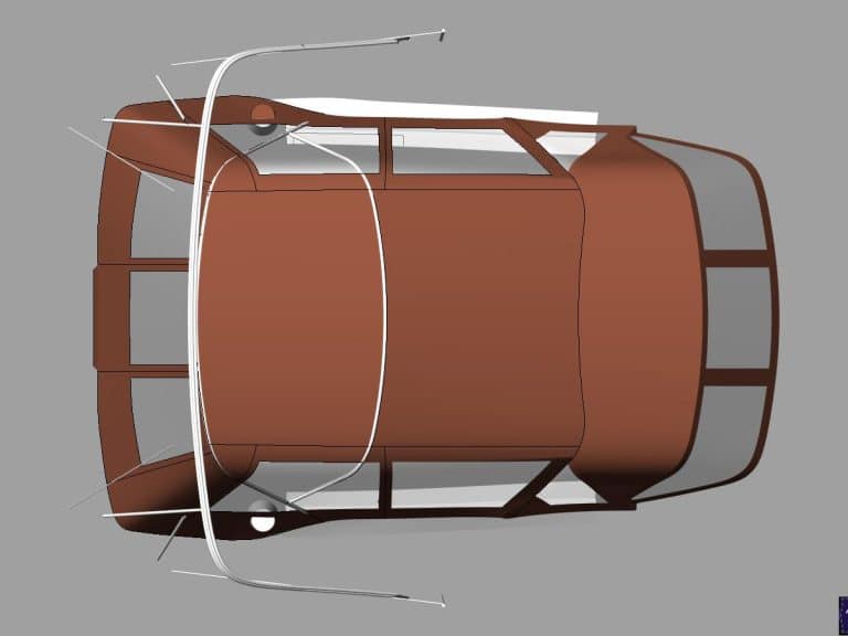 Jeanneau 53 Cockpit Enclosure fitted to Dolphin Sails Sprayhood, 3D CAD