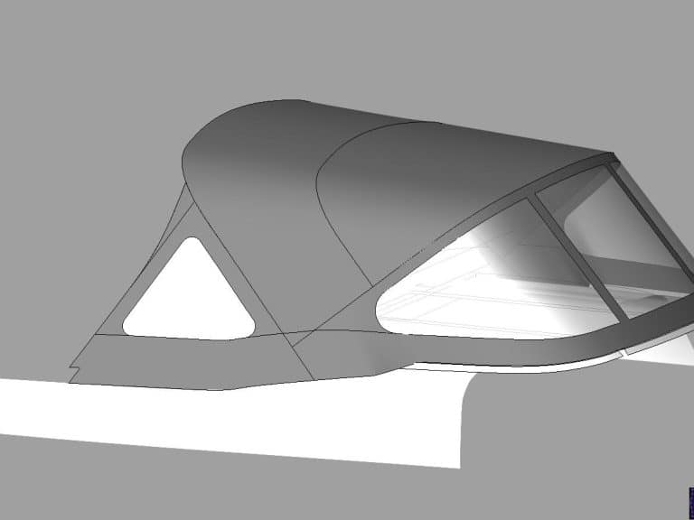 Dufour 45 Performance extended Sprayhood, 3D CAD