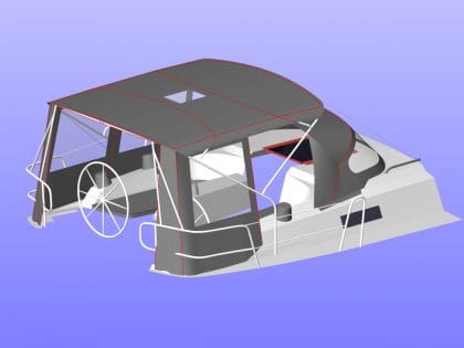 Bavaria Cruiser 37, 2014 model Bimini Conversion to fit Standard Tecsew Bimini