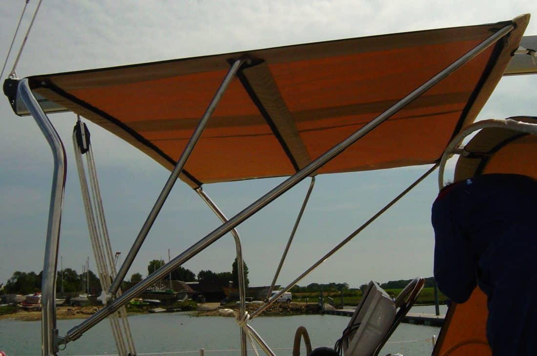 Southerly 135 Bimini fitted to factory fitted arch