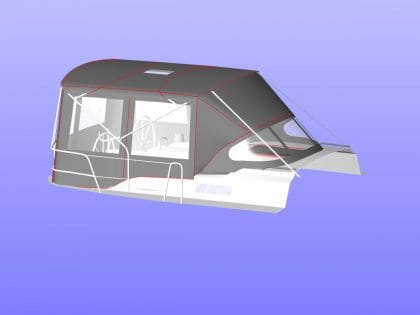Bavaria Cruiser 37, 2014 model Bimini Conversion to fit Standard Tecsew Bimini