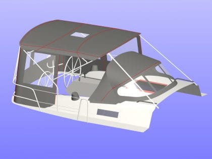 Bavaria Cruiser 37, 2014 model Bimini Conversion to fit Standard Tecsew Bimini