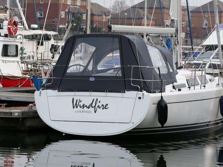 Hanse 345 Cockpit Enclosure fitted to Tecsew Sprayhood