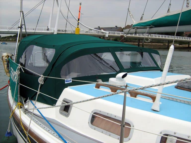 Colvic Contest 28 Cockpit Enclosure fitted to Tecsew Sprayhood