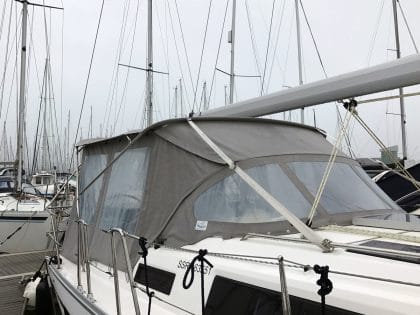 Bavaria Cruiser 37, 2014 model Bimini Conversion to fit Standard Tecsew Bimini