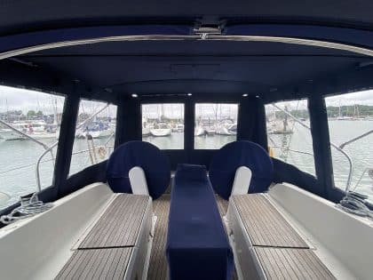 Bavaria Cruiser 37, 2014 model Bimini Conversion to fit Standard Tecsew Bimini
