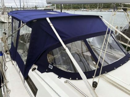 Bavaria Cruiser 37, 2014 model Bimini Conversion to fit Standard Tecsew Bimini