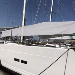 Hanse 588 Sun Awnings fitted on a Hanse 575 left side view 1