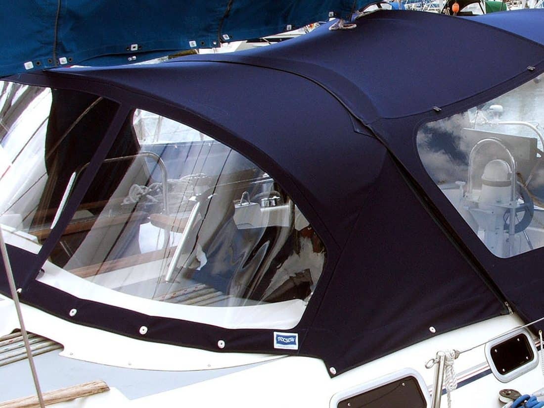 Westerly Oceanquest aft cockpit - Kestrel Sprayhood