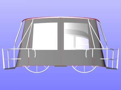 Bavaria Cruiser 37, 2014 model Bimini Conversion to fit Standard Tecsew Bimini