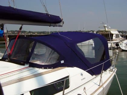 Jeanneau Sun Odyssey 36i Cockpit Enclosure fitted to Tecsew Sprayhood
