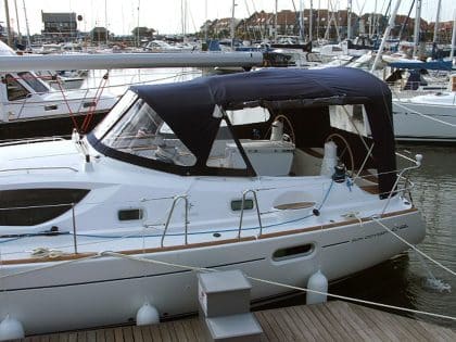Jeanneau Sun Odyssey 42DS, pre 2009 model, Cockpit Enclosure fitted to factory fit Sprayhood