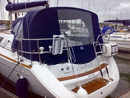 Jeanneau Sun Odyssey 36i Cockpit Enclosure fitted to NV factory fit Sprayhood