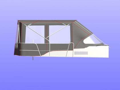 Bavaria Cruiser 37, 2014 model Bimini Conversion to fit Standard Tecsew Bimini