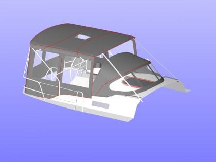 Bavaria Cruiser 37, 2014 model Bimini Conversion to fit Standard Tecsew Bimini