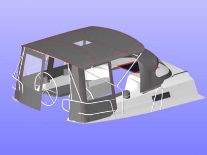 Bavaria Cruiser 37, 2014 model Bimini Conversion to fit Standard Tecsew Bimini