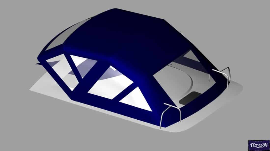 Beneteau Oceanis 42CC Sprayhood recover with new Cockpit Enclosure, 3D CAD