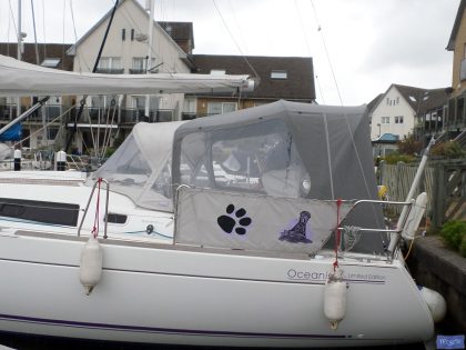 beneteau oceanis 37 cockpit enclosure fitted to factory supplied sprayhood 3