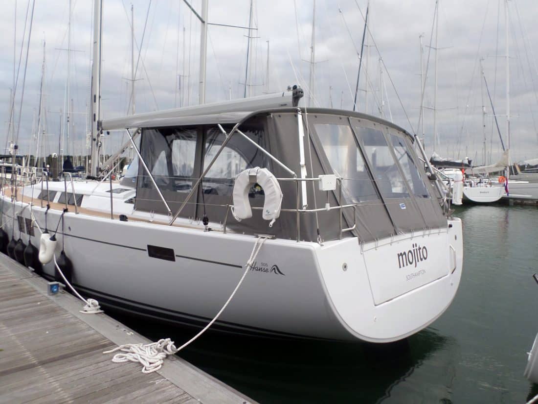 Hanse 505 Bimini Conversion fitted to Tecsew standard Bimini