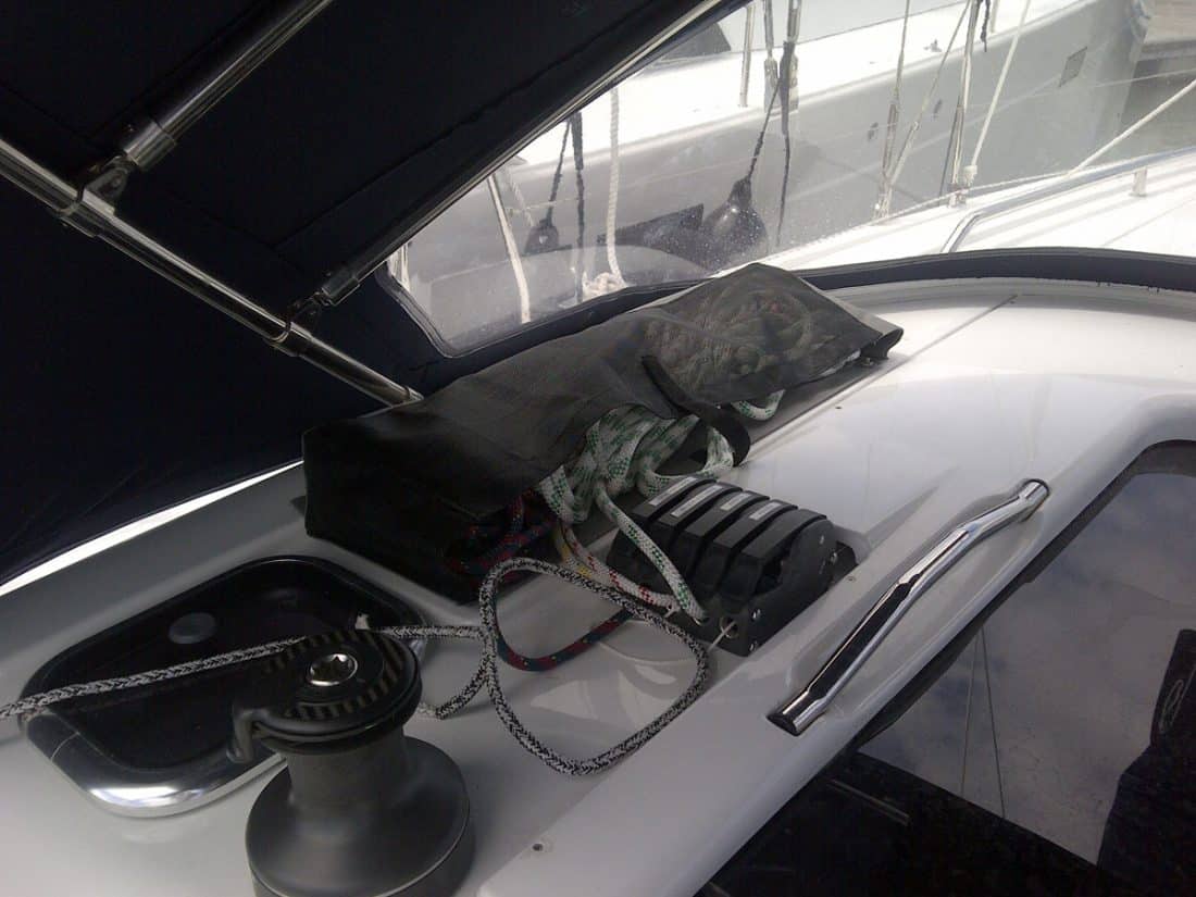 Dehler 38 Cabin top Halyard bags, in Mesh fabric