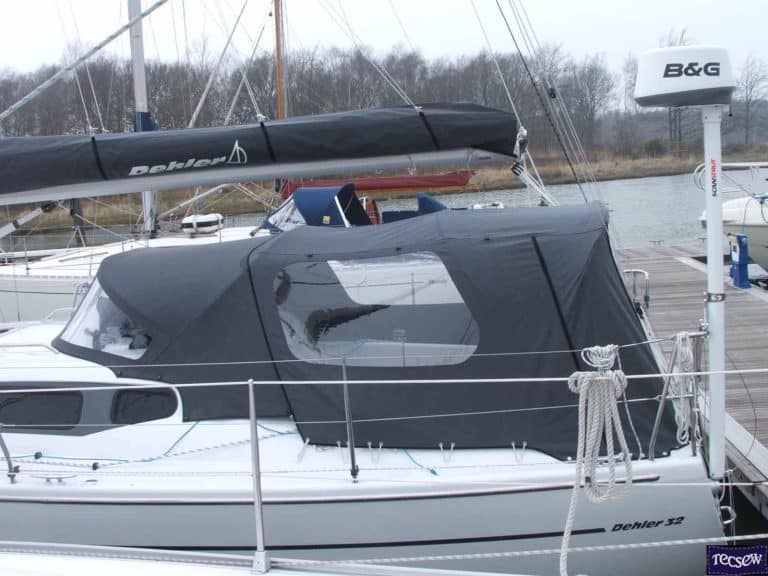 Dehler 32 Cockpit Enclosure fitted to factory supplied Sprayhood
