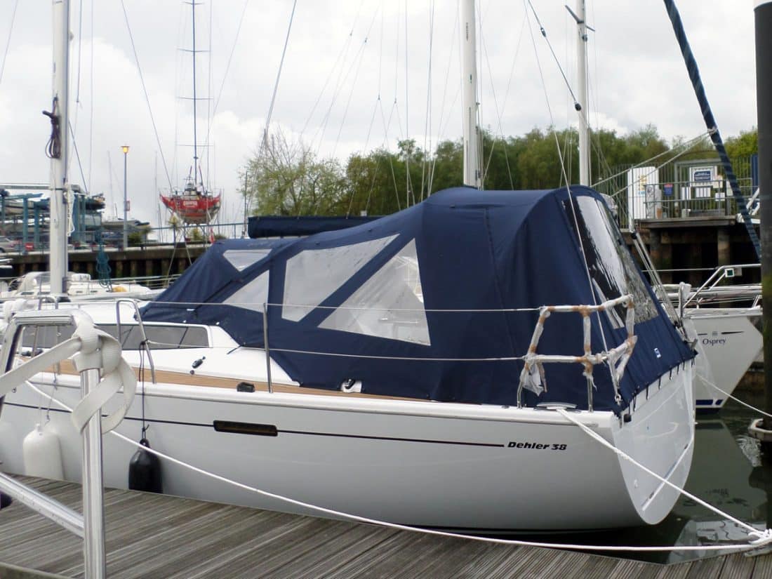 Dehler 38 Cockpit Enclosure fitted to Tecsew Sprayhood