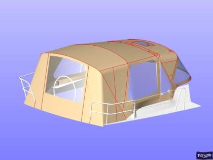 dufour 375 cockpit enclosure fitted to nv factory fit sprayhood 1 1