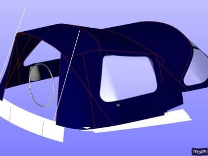 dufour 385 cockpit enclosure fitted to tecsew standard sprayhood 12