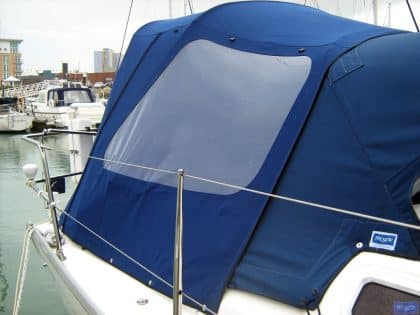 dufour 385 cockpit enclosure fitted to tecsew standard sprayhood 5