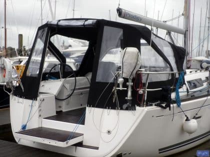 dufour 405 cockpit enclosure fitted to sprayhood recover 6