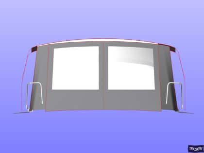 Hanse 400 Bimini Conversion to suit Tecsew Bimini and Tecsew recover of factory fit Sprayhood, ANNIECAN