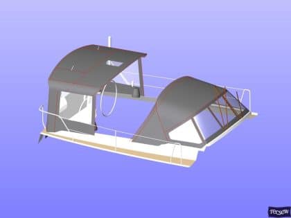 Hanse 470e Bimini Conversion fitted to Tecsew supplied Bimini and Sprayhood