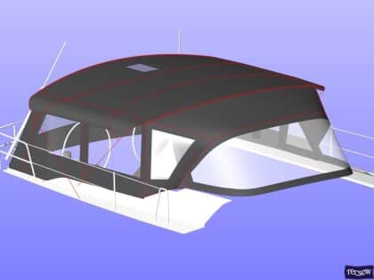 hanse 505 bimini conversion fitted to tecsew standard bimini 10