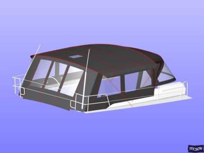 hanse 505 bimini conversion fitted to tecsew standard bimini 11