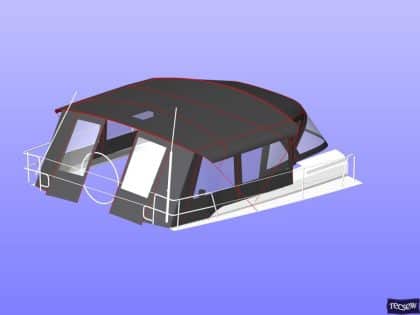 hanse 505 bimini conversion fitted to tecsew standard bimini 12