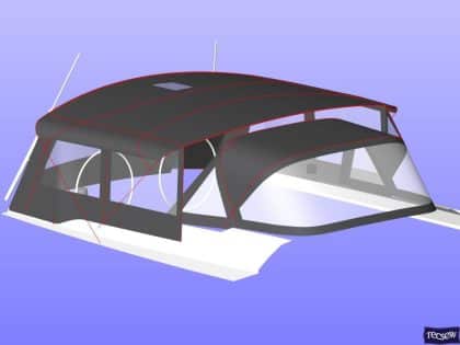 hanse 505 bimini conversion fitted to tecsew standard bimini 14
