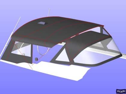 hanse 505 bimini conversion fitted to tecsew standard bimini 15