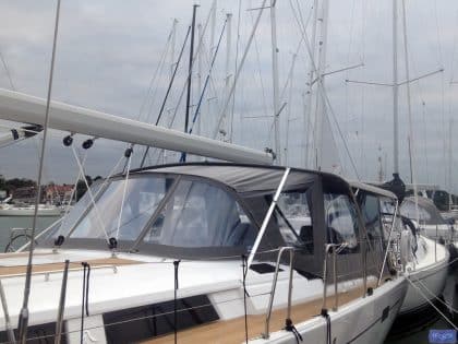 hanse 505 bimini conversion fitted to tecsew standard bimini 4