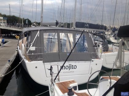hanse 505 bimini conversion fitted to tecsew standard bimini 5