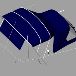 Dufour 38 redesigned Sprayhood recover, Bimini and connection panel_1