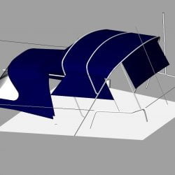 Dufour 38 redesigned Sprayhood recover, Bimini and connection panel_2