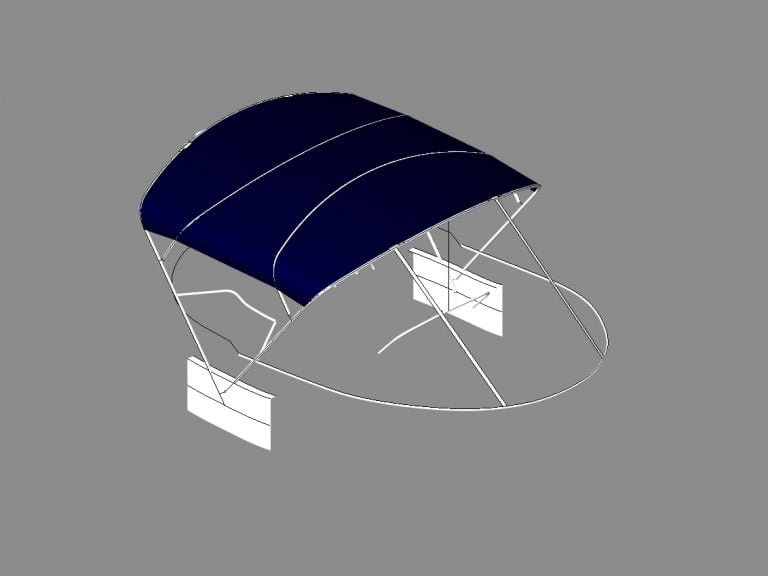 Fairline Squadron 52 Flybridge Bimini, 3D CAD