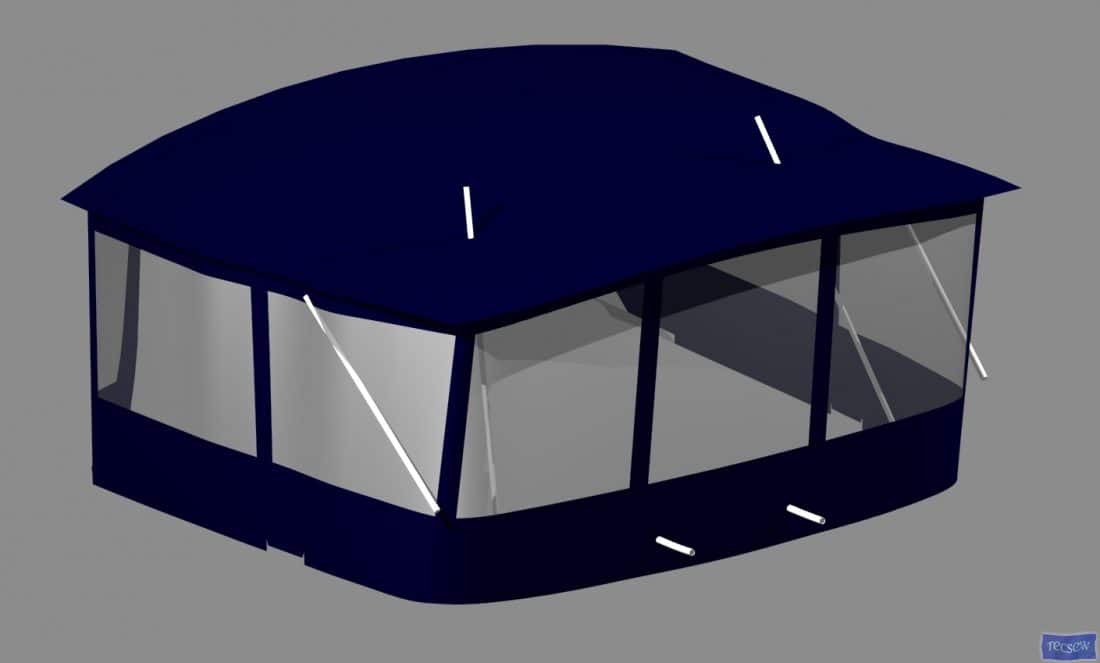 Jeanneau Sun Odyssey 43DS Conversion fitted to factory bimini, Panacea_8