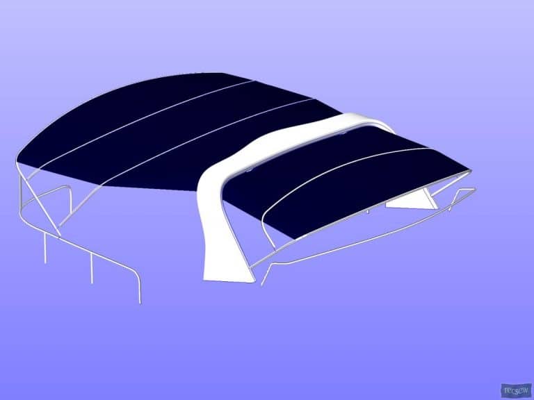 Kara, fore and aft Biminis, fwd Bimini converts to Sprayhood_10